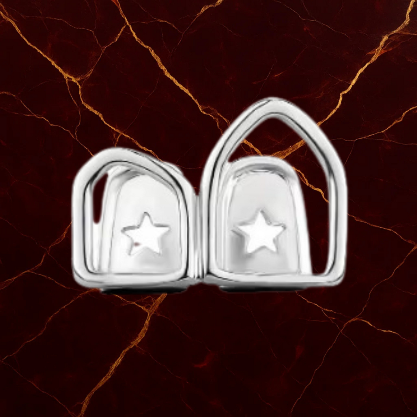 Grillz de Dientes Dobles en Placa