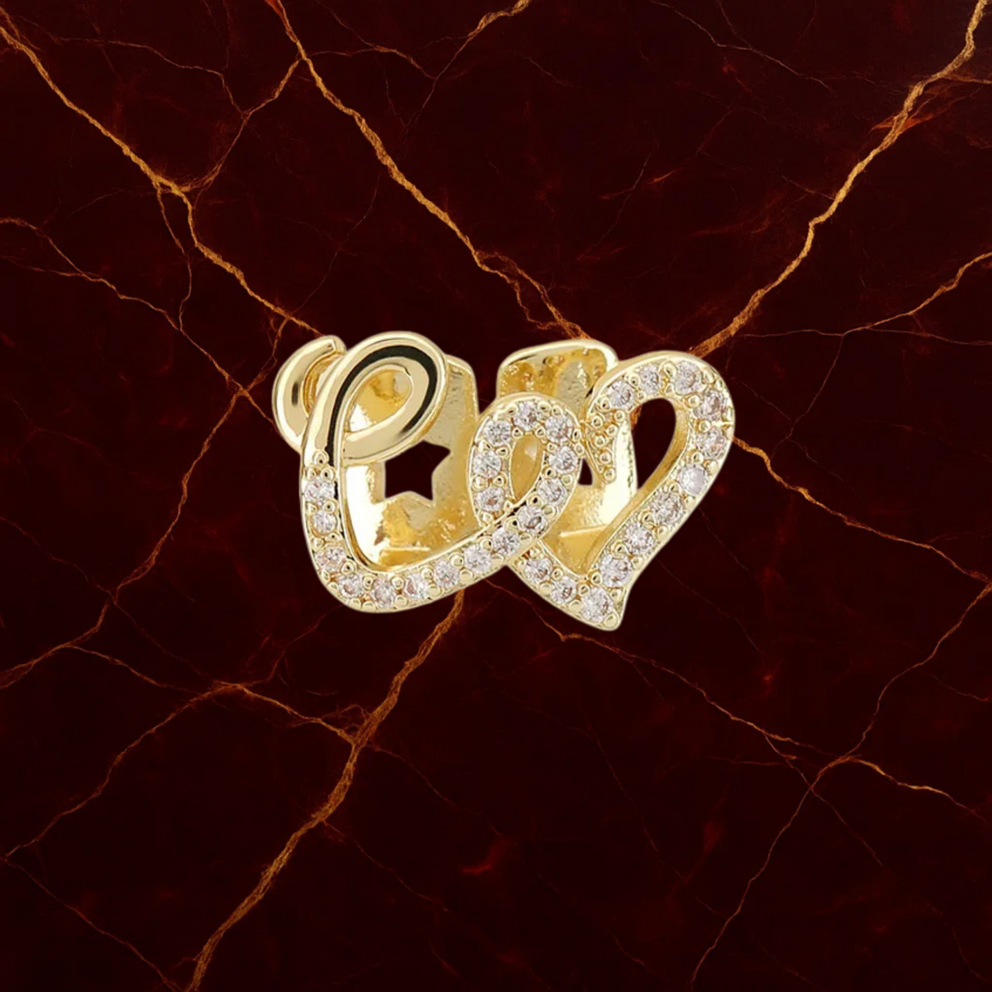 Iced Double Heart Tooth Grillz