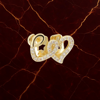 Iced Double Heart Tooth Grillz