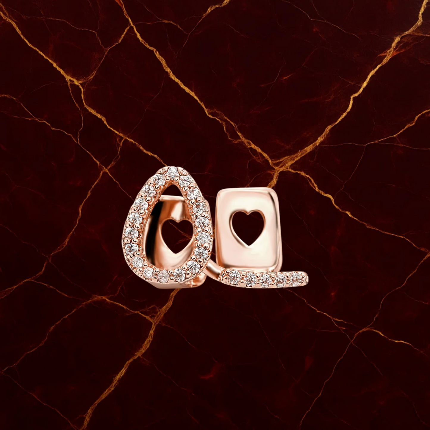 Iced Out Hollow Heart Grillz