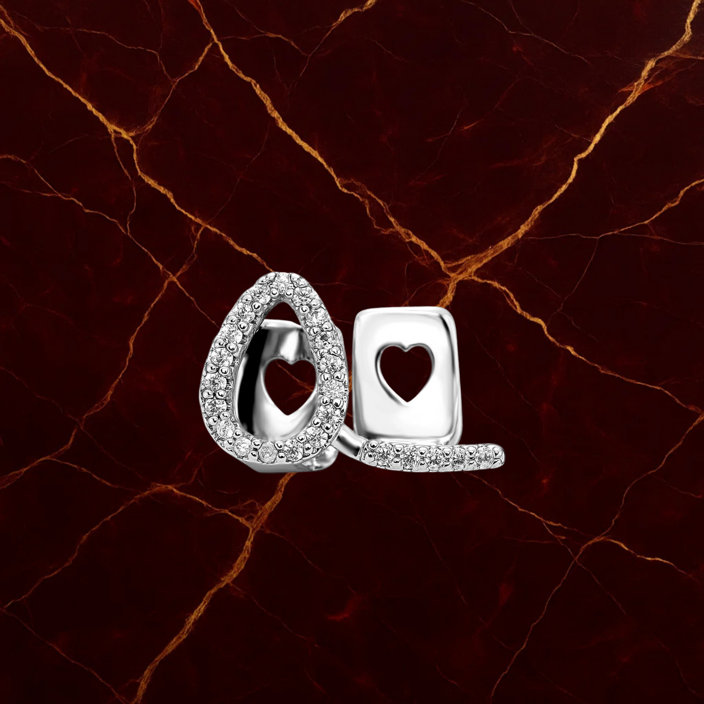 Iced Out Hollow Heart Grillz