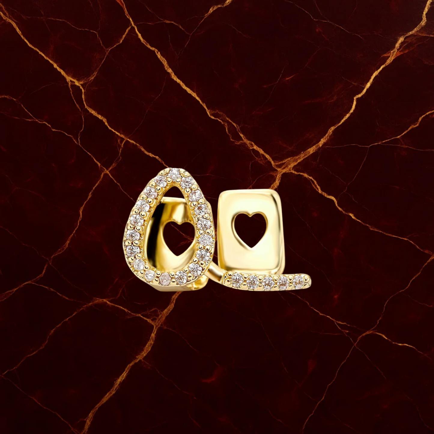 Iced Out Hollow Heart Grillz