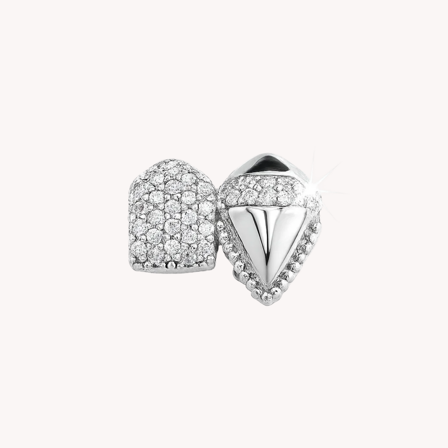 Iced Dual Tooth Canine Grillz