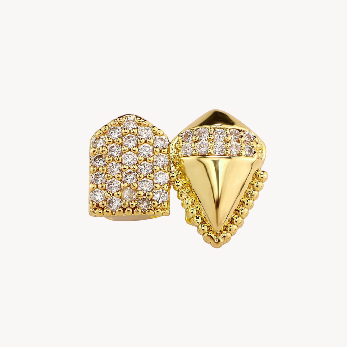 Iced Dual Tooth Canine Grillz