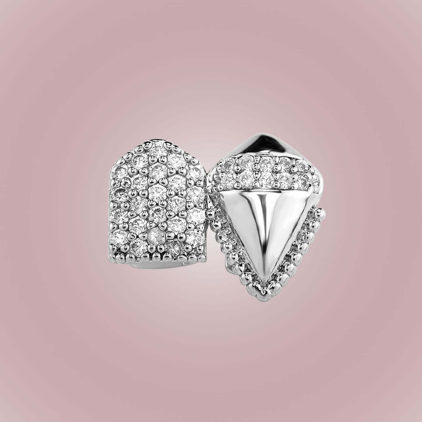 Iced Dual Tooth Canine Grillz