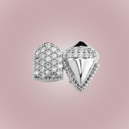 Iced Dual Tooth Canine Grillz