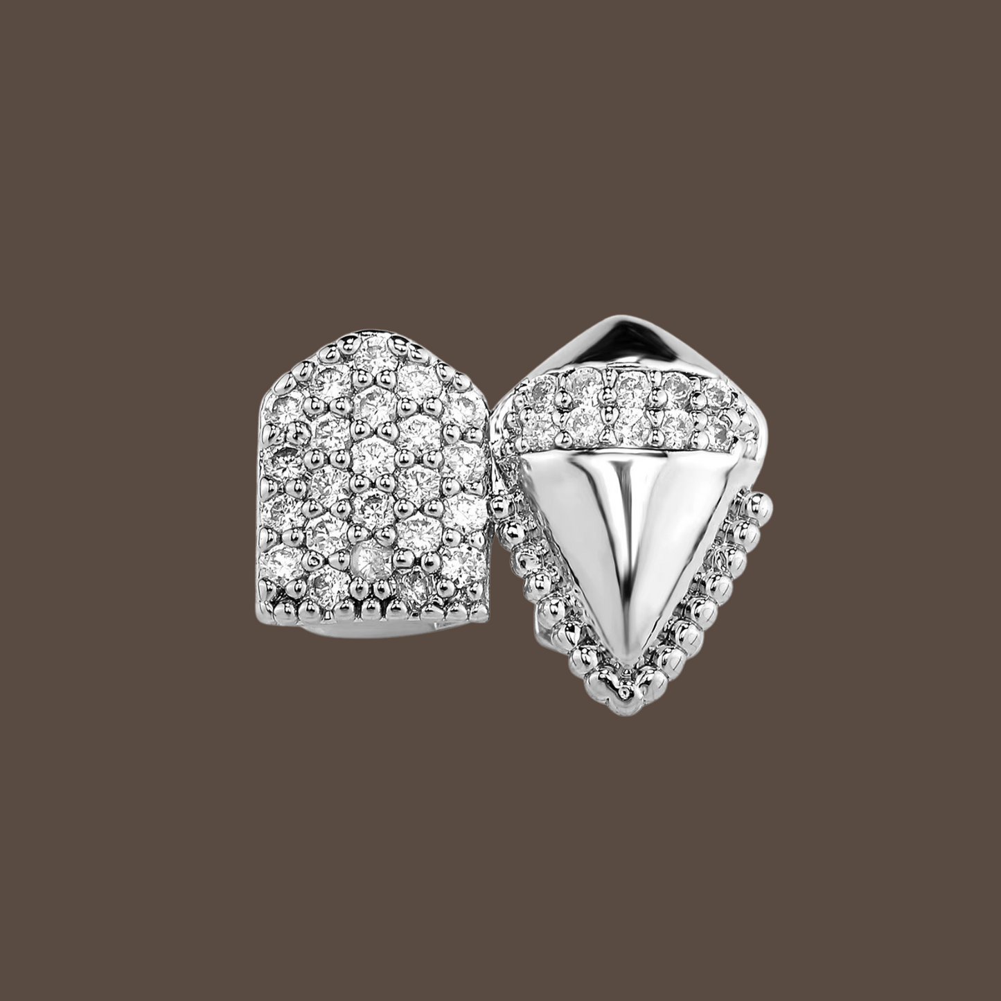 Iced Dual Tooth Canine Grillz