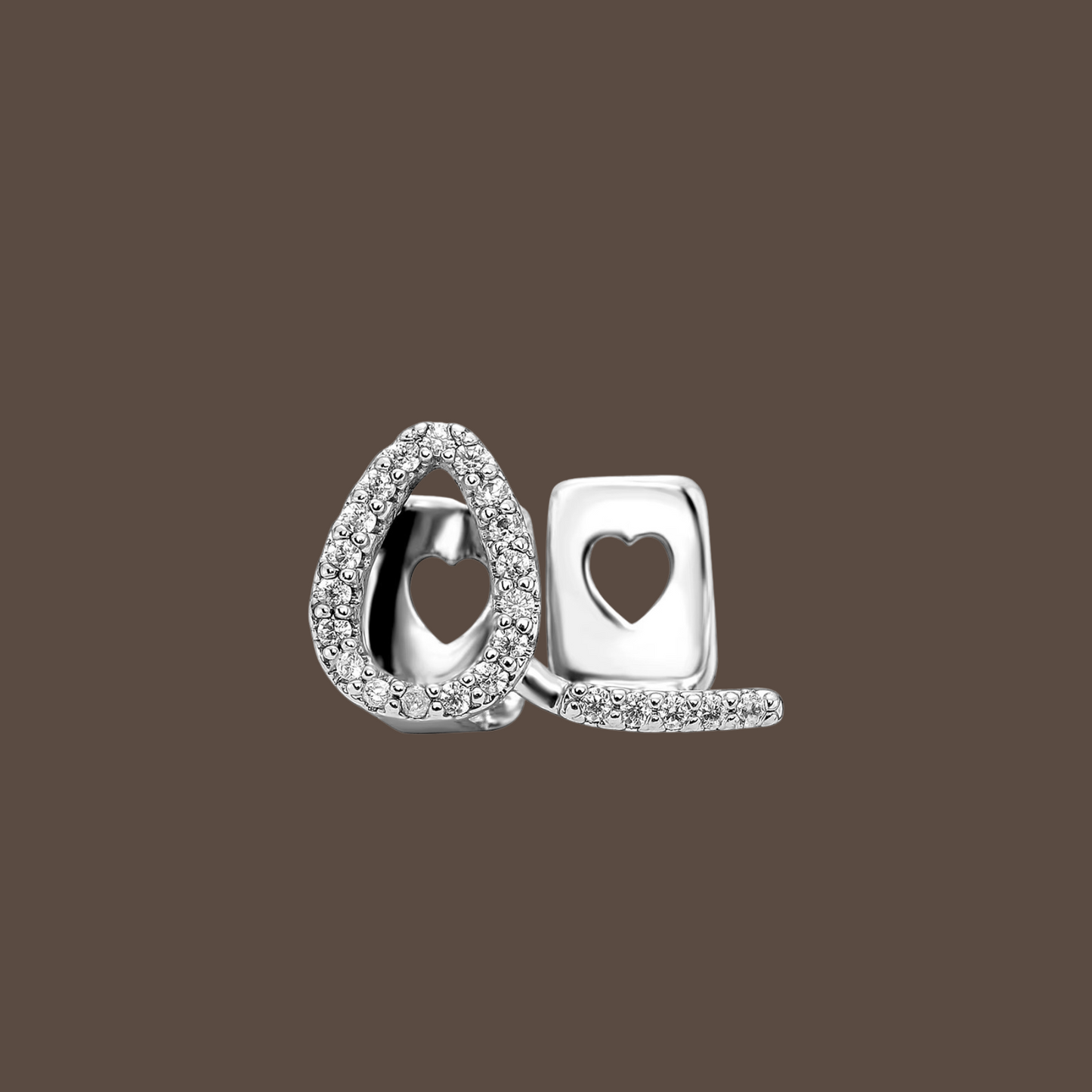 Iced Out Hollow Heart Grillz
