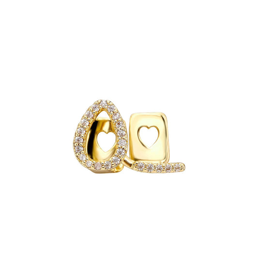 Iced out Hollow Heart Grillz