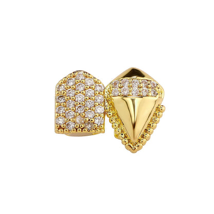 Iced Dual Tooth Canine Grillz