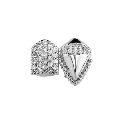 Iced Dual Tooth Canine Grillz